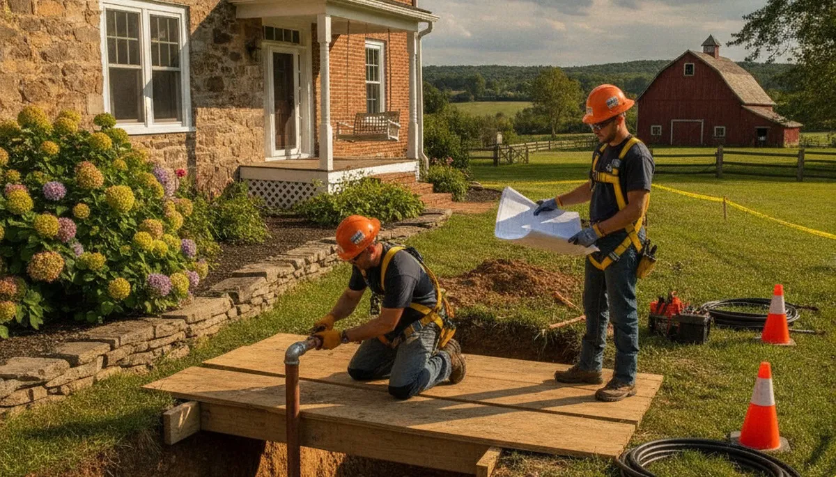 Lancaster, PA plumber repairing a residential pipe for plumbing service on plumberlancasterpa-new.com