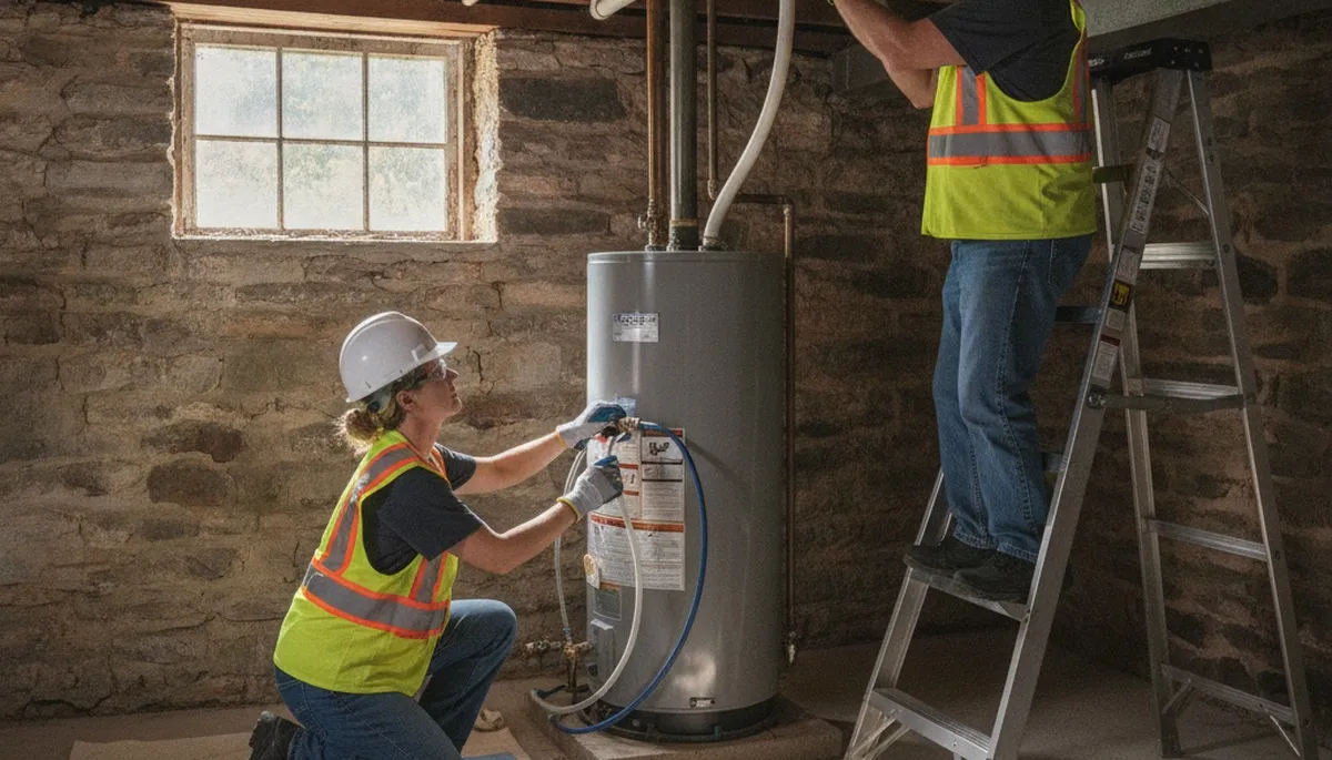 Lancaster, PA plumber repairing a plumbing fixture for residential service