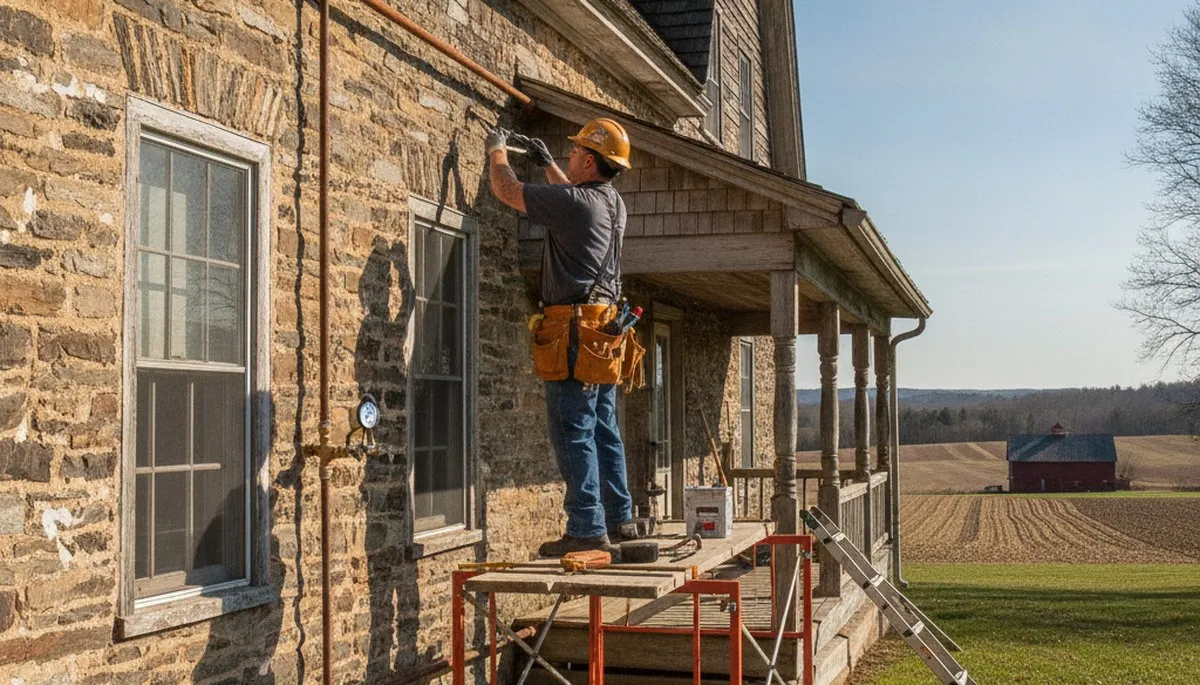 Lancaster, PA plumber repairing a residential pipe for reliable plumbing service