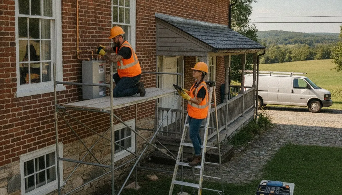 Lancaster, PA plumber repairing a residential pipe for plumbing service